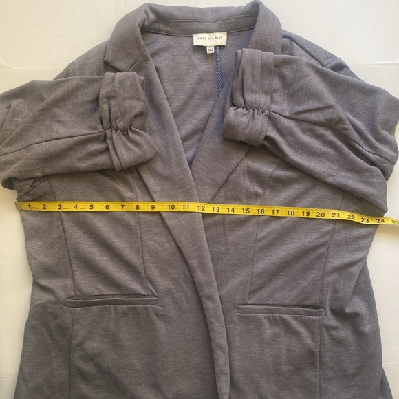 Skies Are Blue Blazer Size 2X Curvy Gray 3/4 Sleeves Comfort Casual Minimalist - Picture 10 of 10